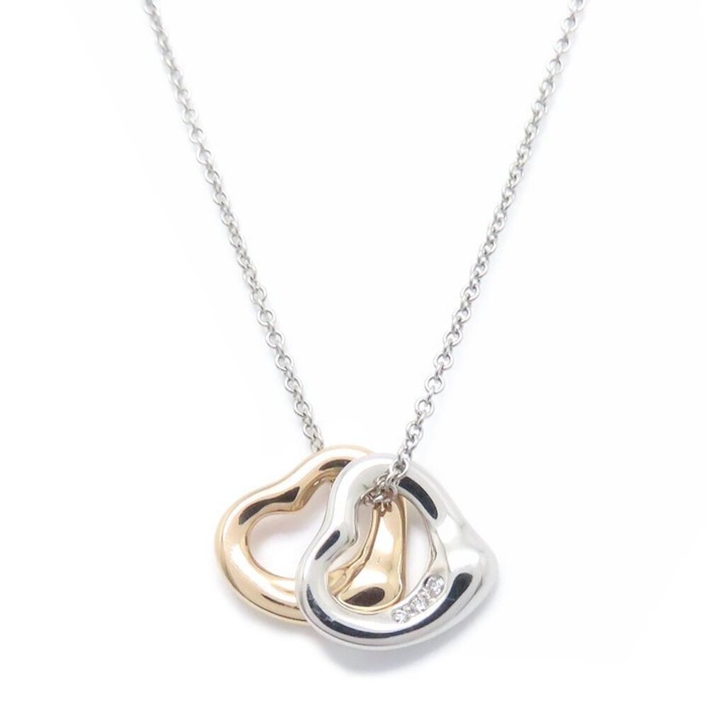 TIFFANY Authentic 18k Silver Diamond Heart Necklace